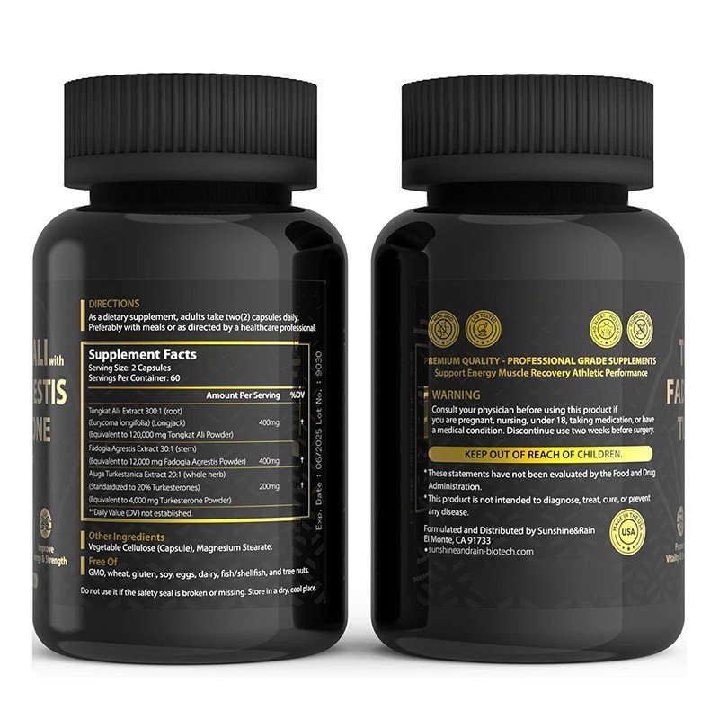 Factory Supplies Private Label Natural Root Red Extract Bulk Tongkat Ali Capsules