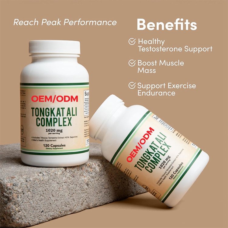 Eurycoma Longifolia Men's Health Support with 20mg Tribulus Terrestris 120 Capsules Tongkat Ali Extract 200 to 1 for Men