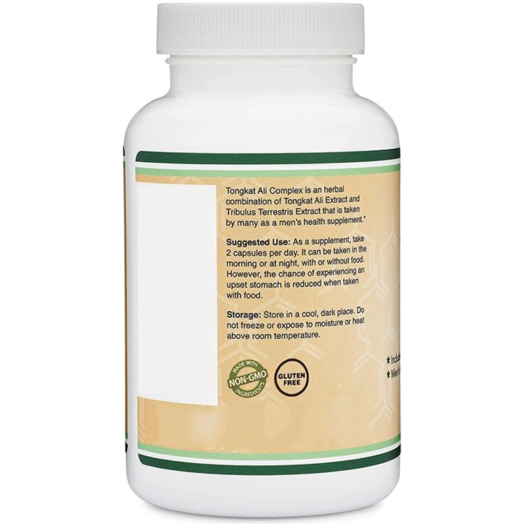 Eurycoma Longifolia Men's Health Support with 20mg Tribulus Terrestris 120 Capsules Tongkat Ali Extract 200 to 1 for Men