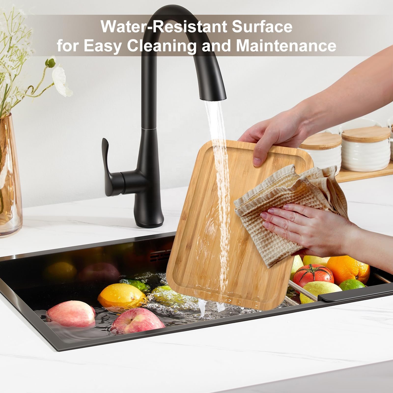 Custom wholesale modern household high quality natural rectangular bamboo food service tray durable bamboo tray