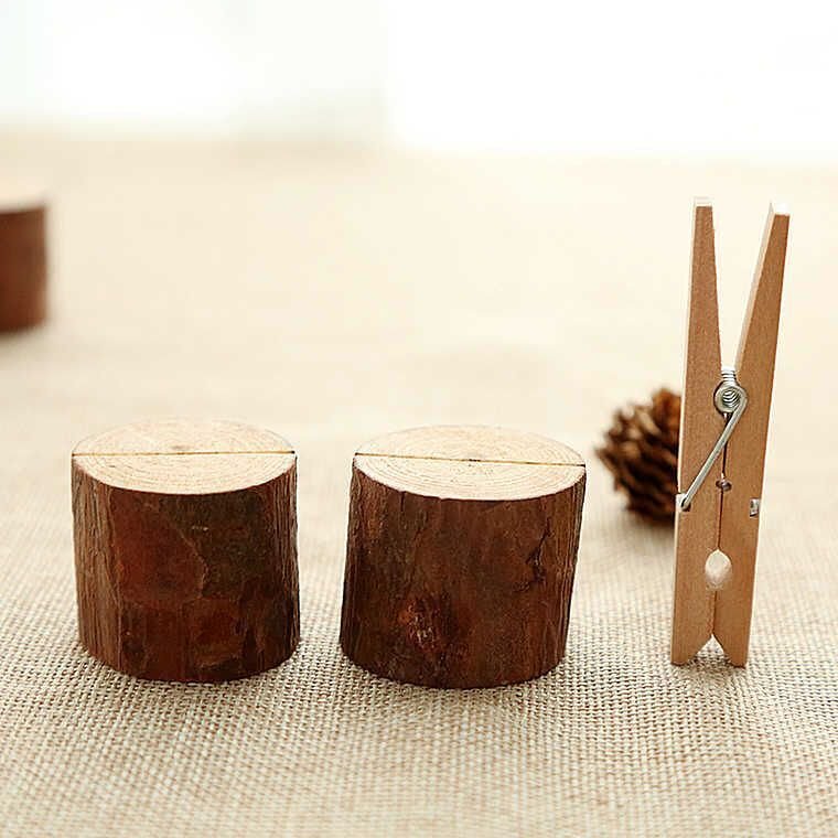 SLT Guest Card Holders Rustic Diy Wooden Stump Wedding Place Decorations Personalized Wood Stand Name Table Number Holder.