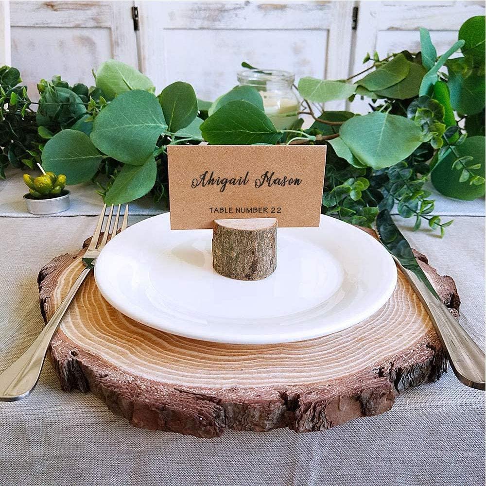 SLT Guest Card Holders Rustic Diy Wooden Stump Wedding Place Decorations Personalized Wood Stand Name Table Number Holder.