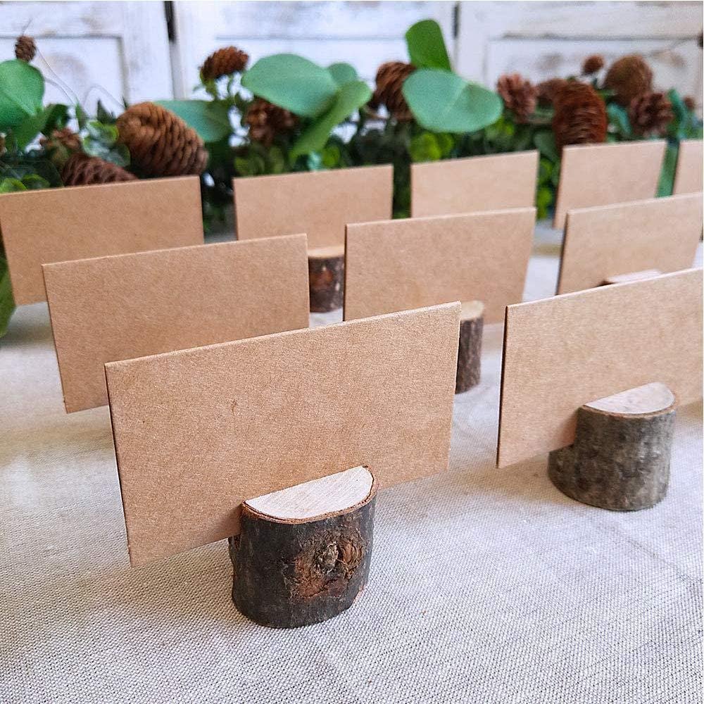 SLT Guest Card Holders Rustic Diy Wooden Stump Wedding Place Decorations Personalized Wood Stand Name Table Number Holder.