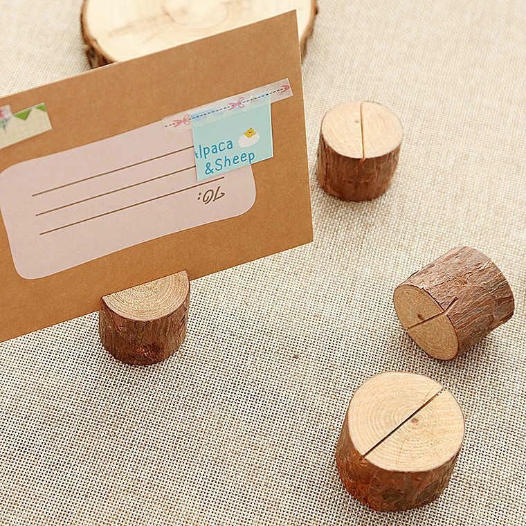 SLT Guest Card Holders Rustic Diy Wooden Stump Wedding Place Decorations Personalized Wood Stand Name Table Number Holder.