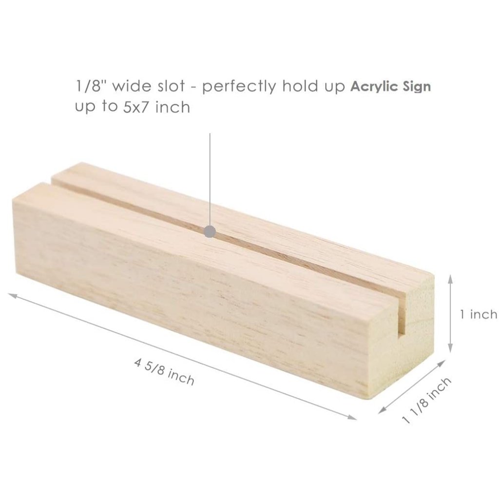 custom wood products modern desktop wooden card display base acrylic sign holder