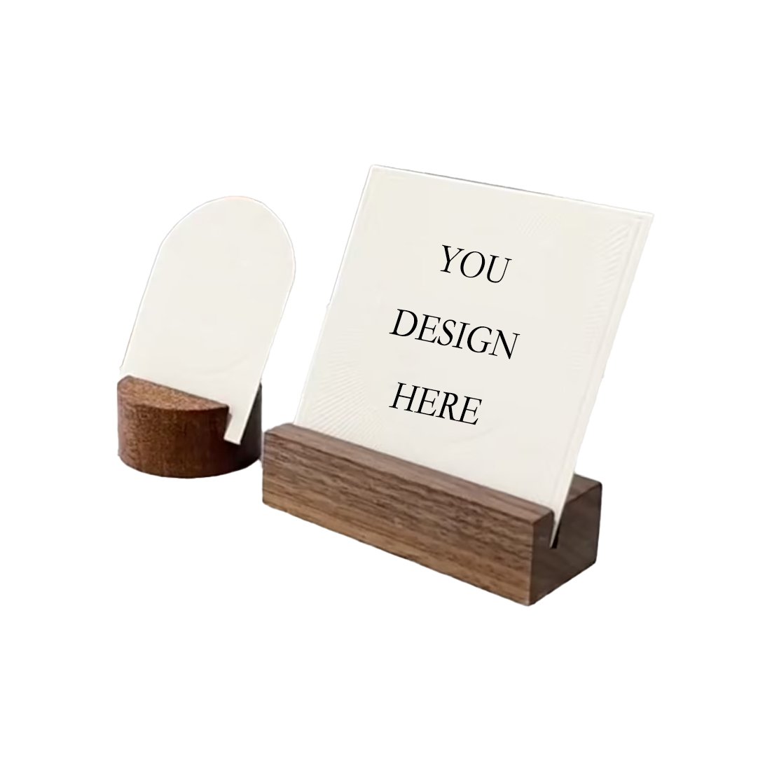 Solid Natural Walnut place cards Holder Picture Postcard Display Holders wedding Table Number Holder Recipe Stand
