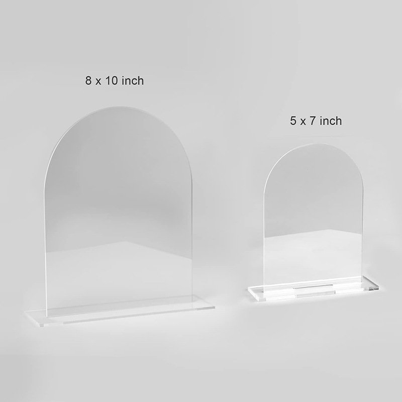 Custom Frosted Arch Acrylic Wedding Table Numbers Sign Holder with Stands Place Cards & Table Markings