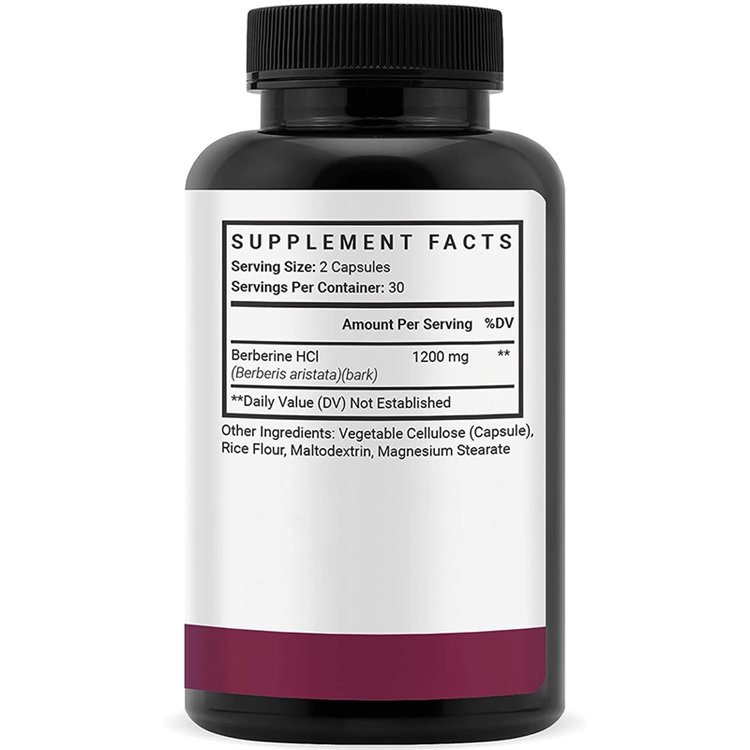 60 Capsules Berberine Supplement 1200mg Per Serving Berberine HCI Berberine Plus