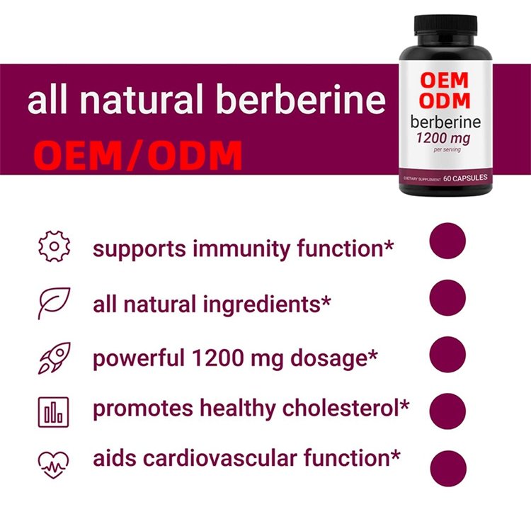 60 Capsules Berberine Supplement 1200mg Per Serving Berberine HCI Berberine Plus