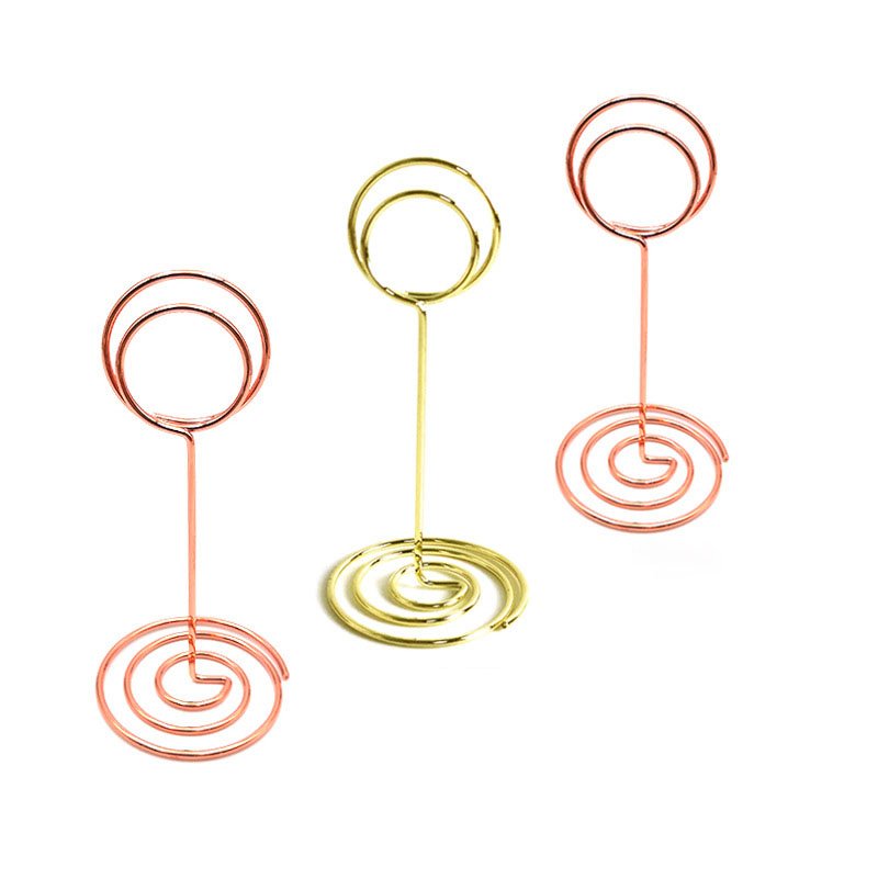Mini Place Card Holder 85mm Gold Short Table Number Stands for Wedding Party