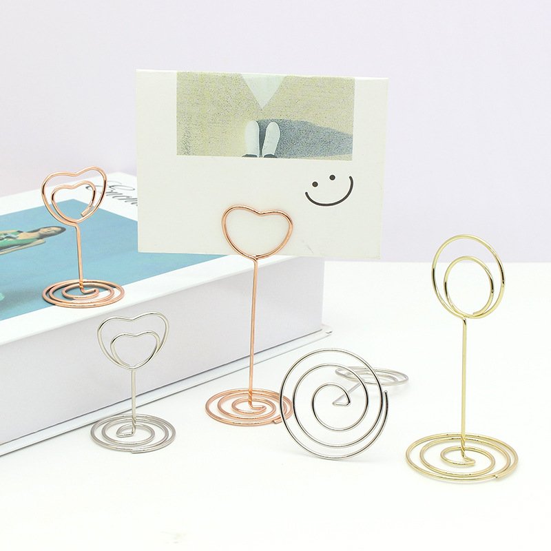 Mini Place Card Holder 85mm Gold Short Table Number Stands for Wedding Party