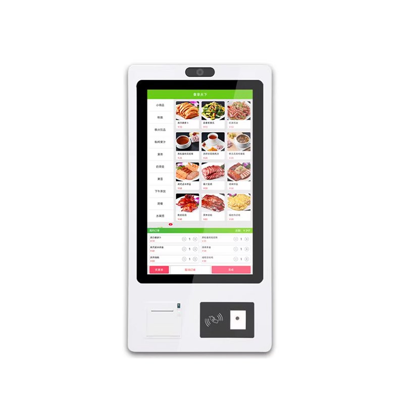 Wall mount 10 15 21 24 27 32 inch Android Winds Linux all-in-one chassis pc self-ordering payment kiosk with POS place