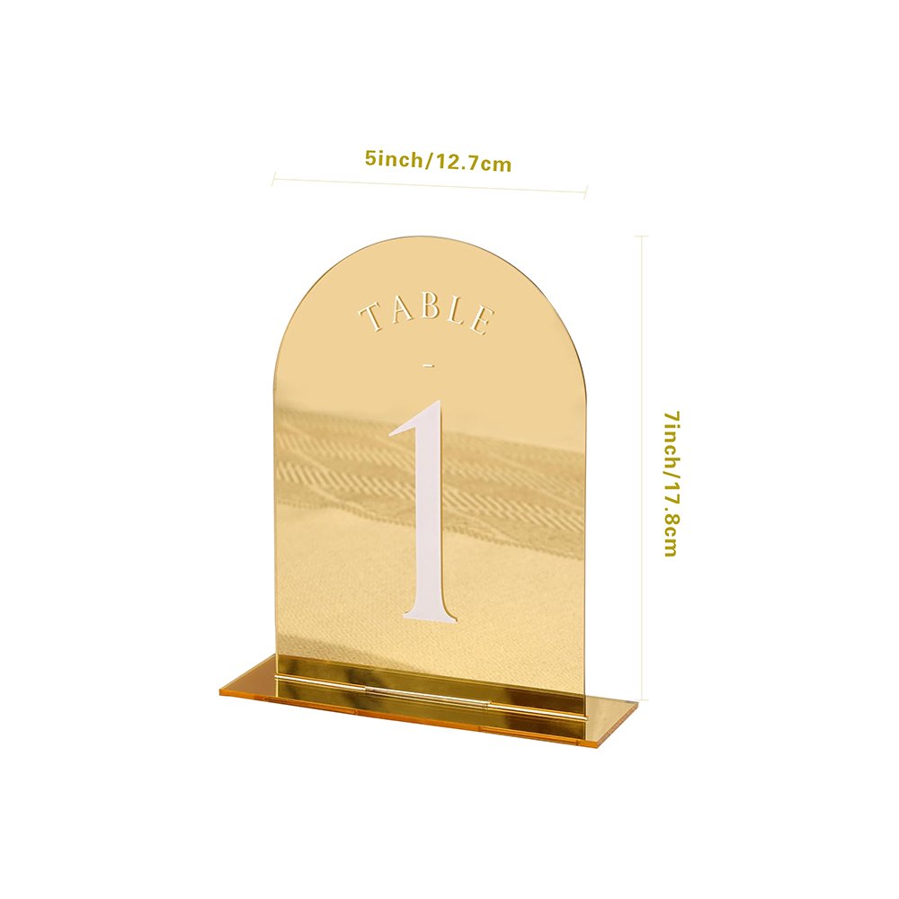 Factory wholesale 1-15 Arched double-sided Numbers Wedding Centerpieces Table Decorations Place Cards for party supplies