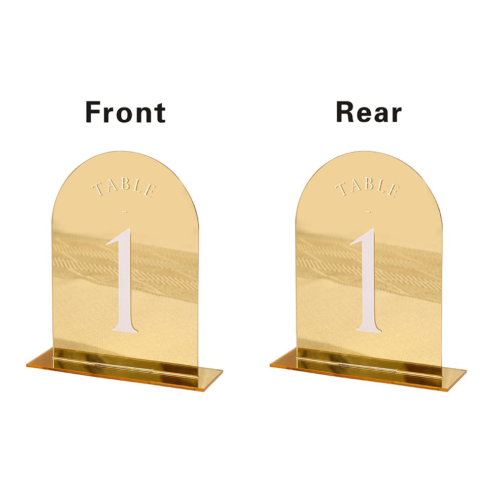 Factory wholesale 1-15 Arched double-sided Numbers Wedding Centerpieces Table Decorations Place Cards for party supplies