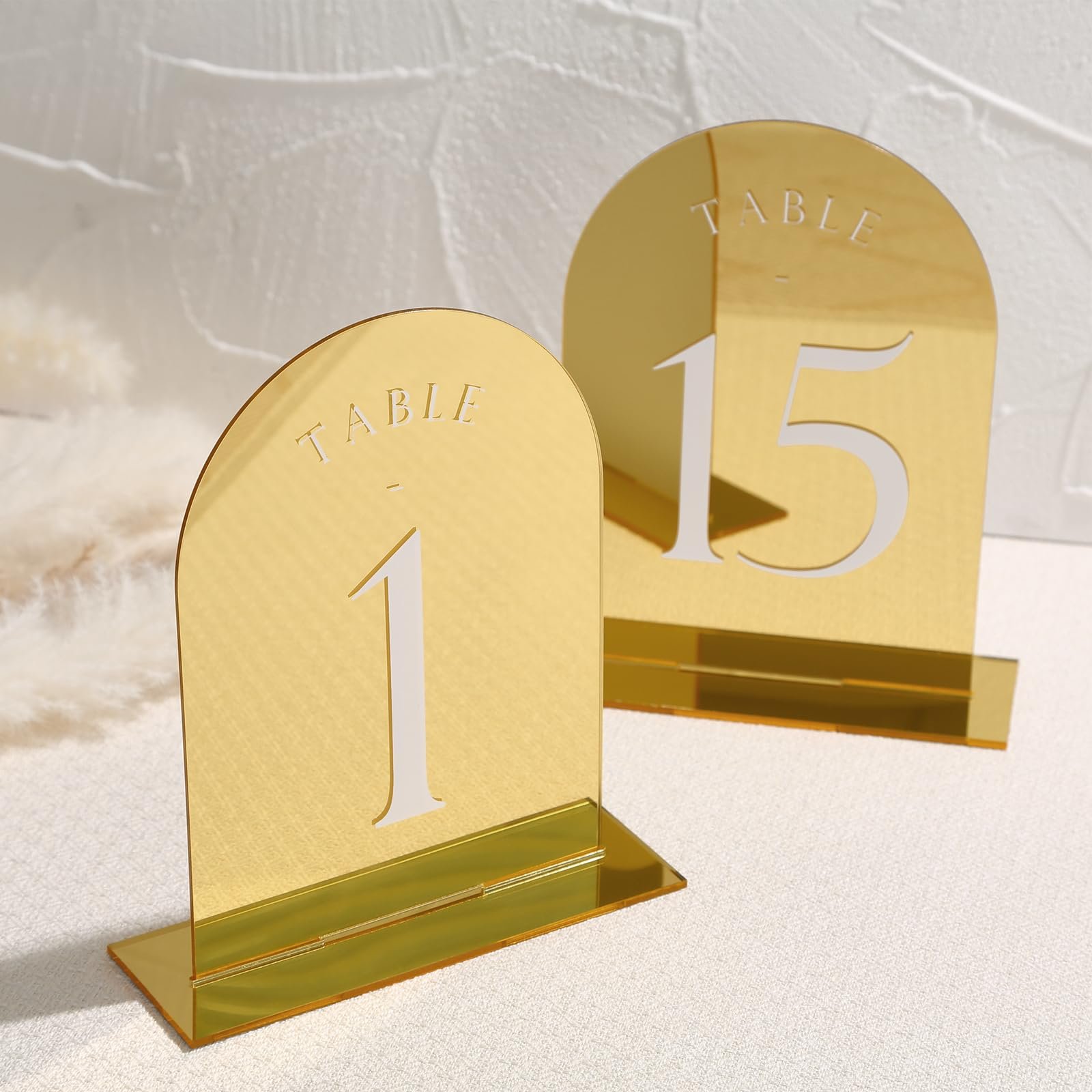 Factory wholesale 1-15 Arched double-sided Numbers Wedding Centerpieces Table Decorations Place Cards for party supplies