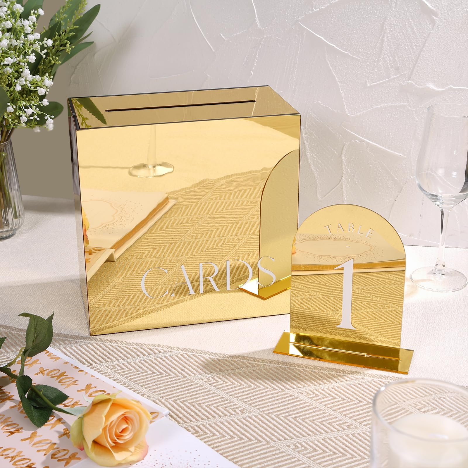 Factory wholesale 1-15 Arched double-sided Numbers Wedding Centerpieces Table Decorations Place Cards for party supplies