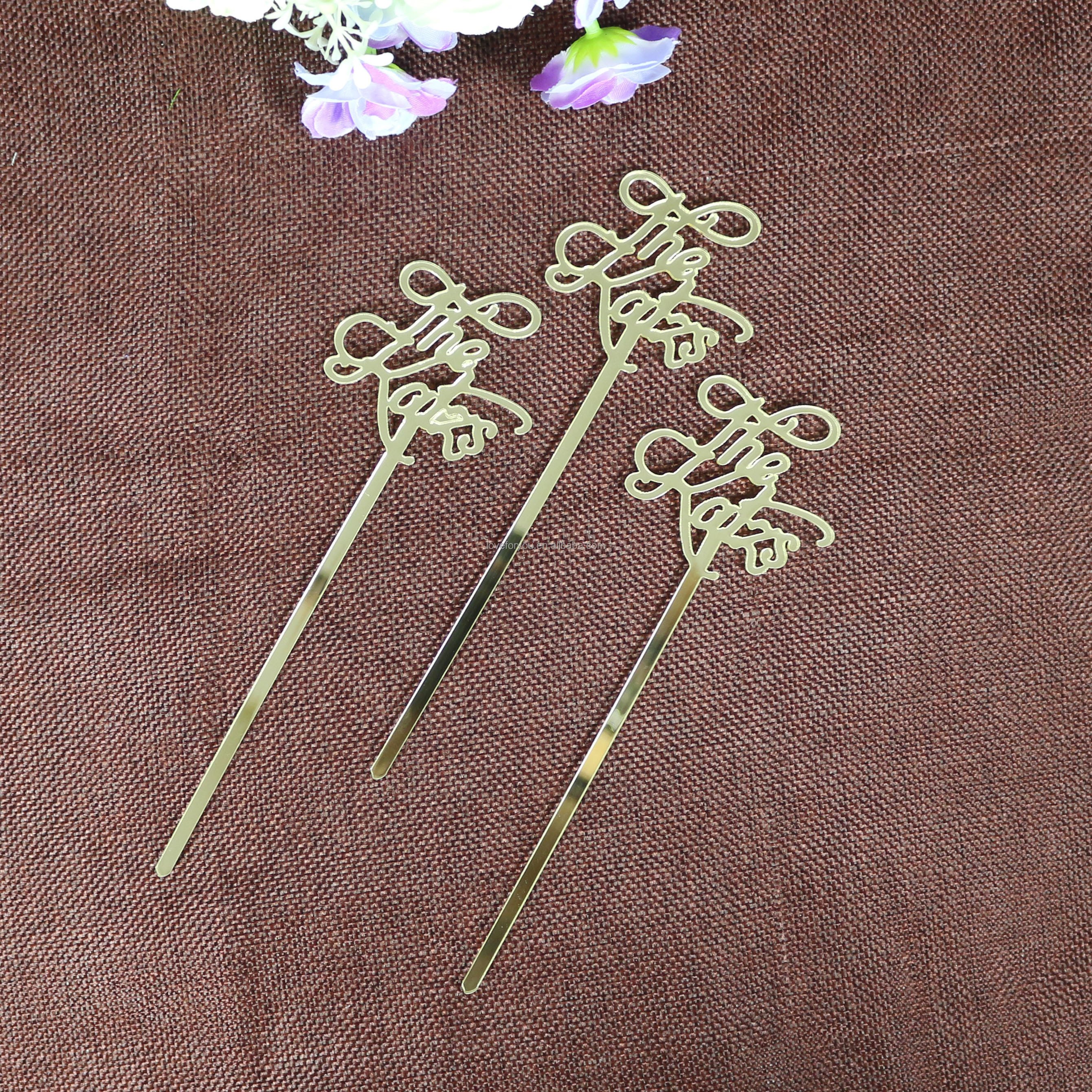Personalised Wedding Cocktail Drink stirrer Custom Gold Acrylic Wedding Favor | Wedding Place Names
