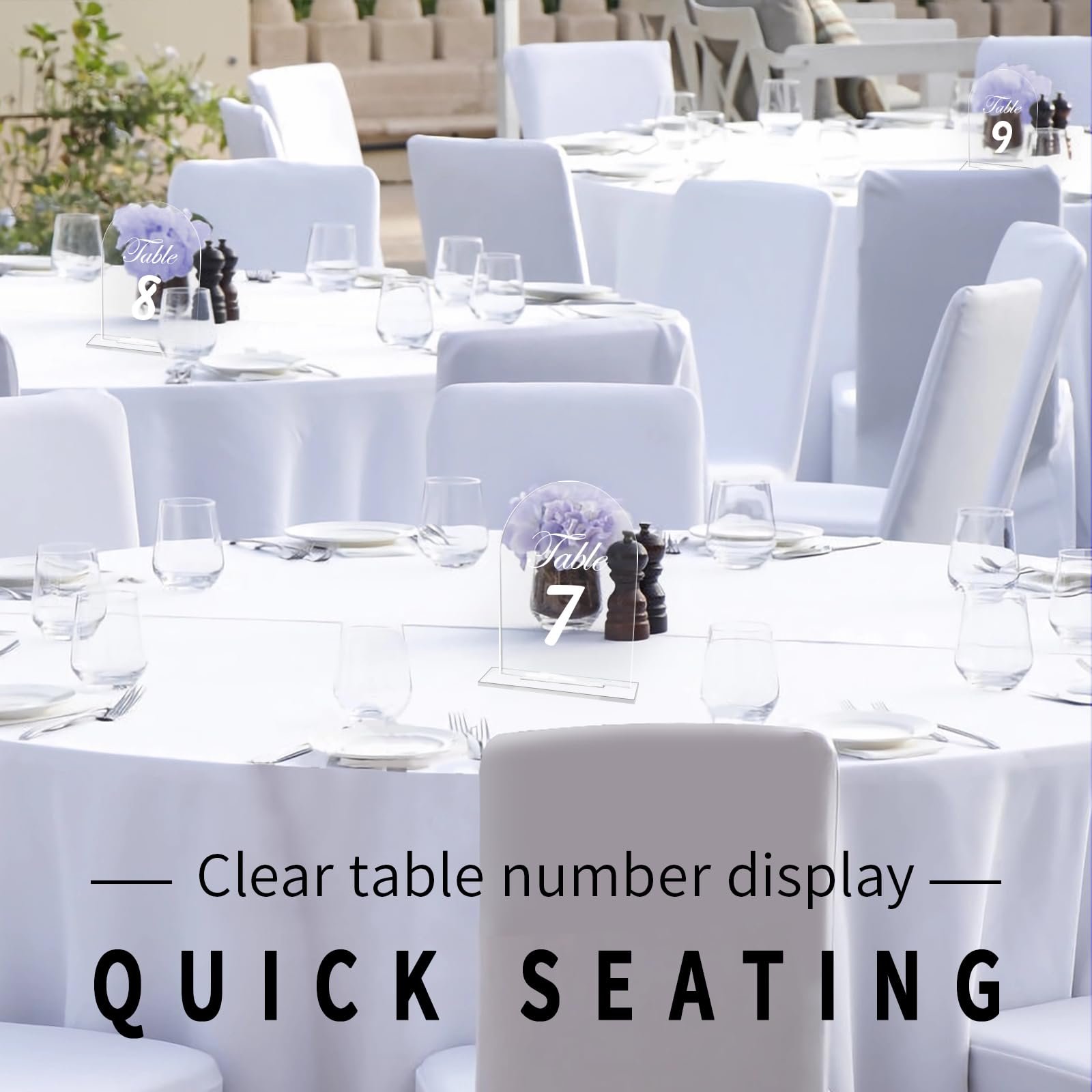 Wholesale 1-20 - 5x7inch Clear Arch Table Number Signs with Holders Stands Wedding Display Stand Acrylic Wedding Table Numbers