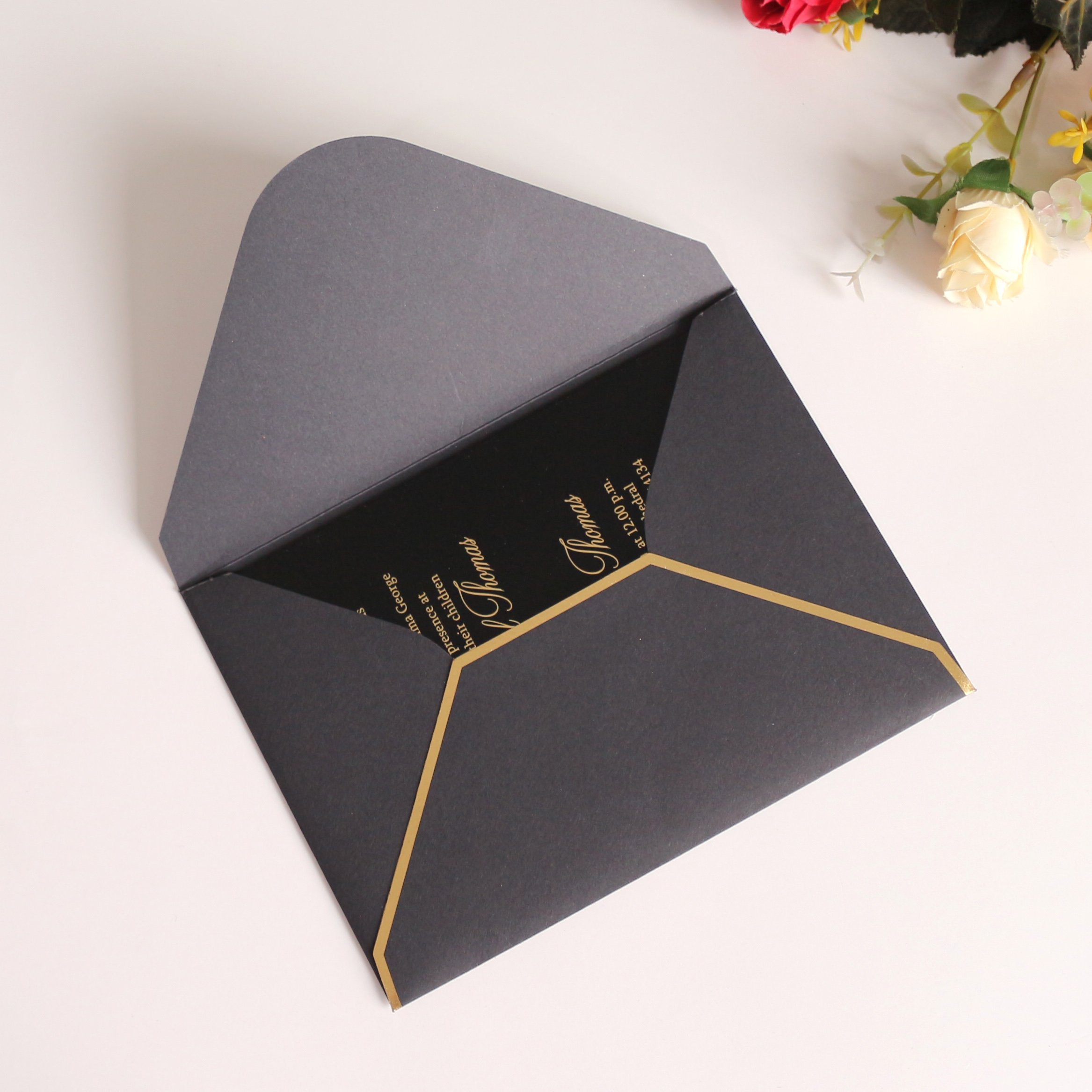 Classic timeless black acrylic place card wedding party invitation cards and RSVP card
