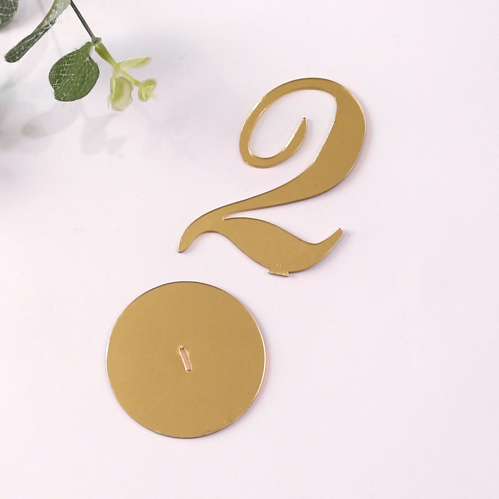 Wedding Birthday Party Gold Mirror Acrylic Laser Cut Table Number Plate Table Sign Stand Number Card
