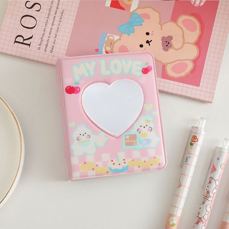 New Sweet 3inch Photocard Holder Hollow Love Heart Love Kpop Album Collect Book 40pockets Idol Cards Sleeves Cute Stationary