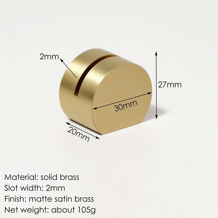 Solid Brass Card Holder Round Shape Brushed Satin Brass Card Stand Place Card Holder Office Desk Accessory Display Stand