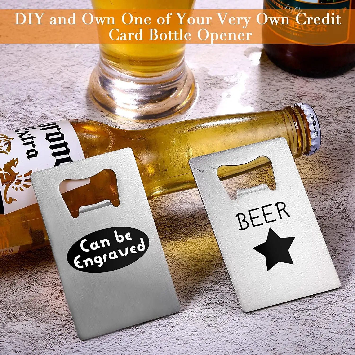 Wedding Gift Custom Size Metal Stainless Steel Blank Business Credit Card Bottle Opener with Logo