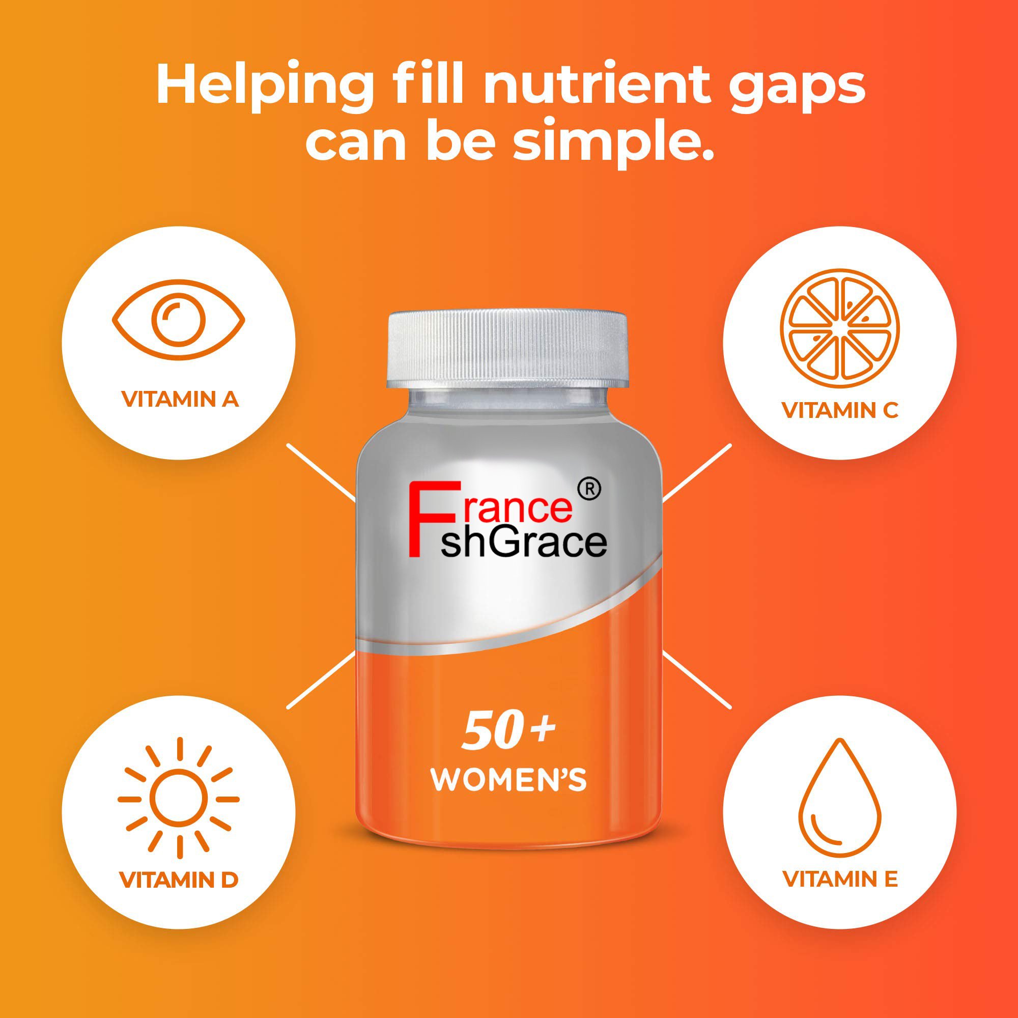 Women's 50+ Multivitamins Multivitamin for Women with Vitamin A, C, D, E and Zinc for Immune Health Support