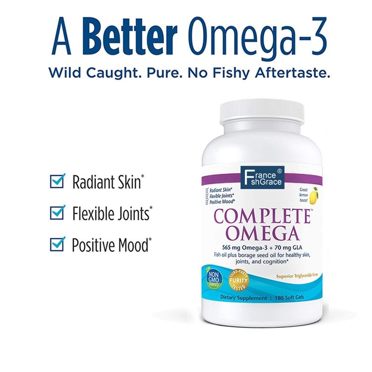 Omega-3 180 Softgels Dietary Supplement Superior Triglyceride Form Fish Oil Plus Borage Seed Oil For Healthy
