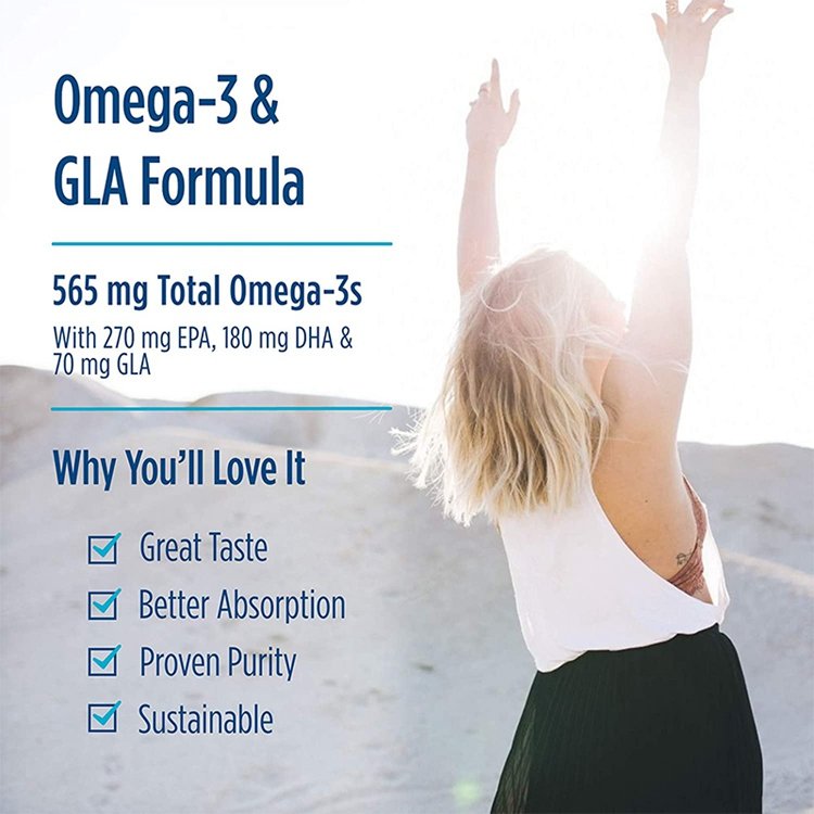 Omega-3 180 Softgels Dietary Supplement Superior Triglyceride Form Fish Oil Plus Borage Seed Oil For Healthy