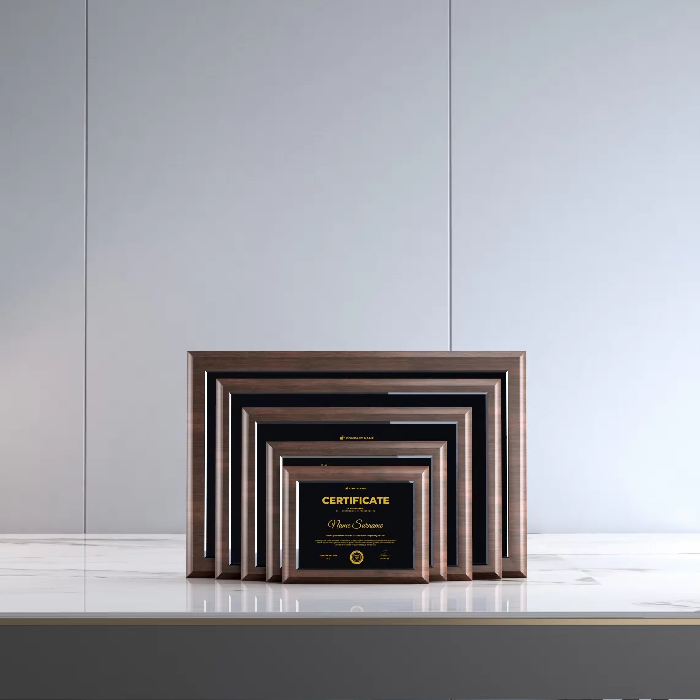 Black crystal panel wood floor can be placed can be hung plaque plate custom license plate identification card honor certificate
