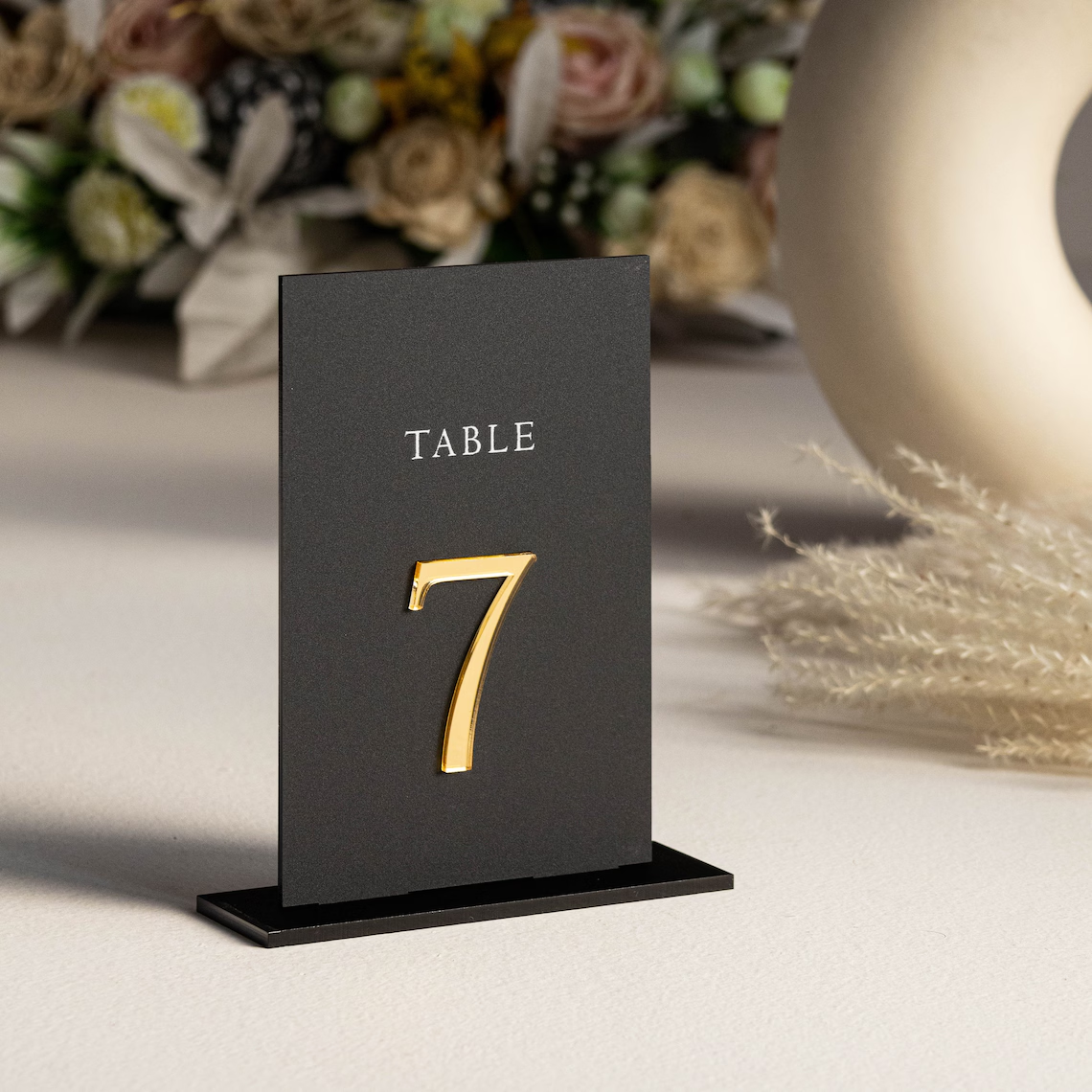 5*7 Black clear Frosted white clear rectangle arched acrylic sheets table number sign wedding place card holder