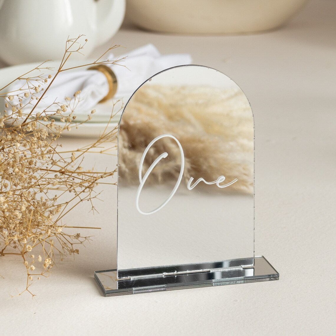 5*7 Black clear Frosted white clear rectangle arched acrylic sheets table number sign wedding place card holder