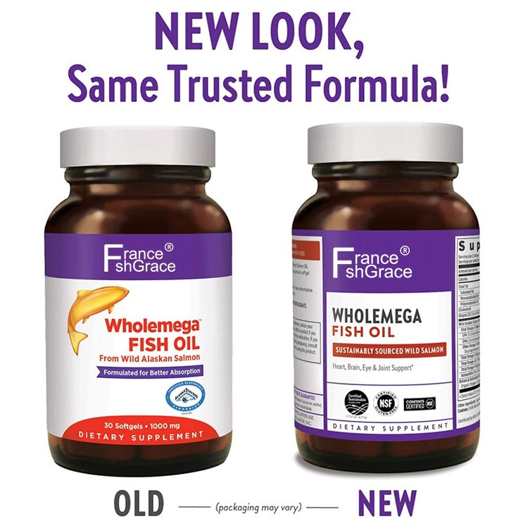 180 Softgels Whole Fish Oil Dietary Supplement Made With Non-Gmo Project Verified Salmon Oil With Naturally Sourced Vitamin D3