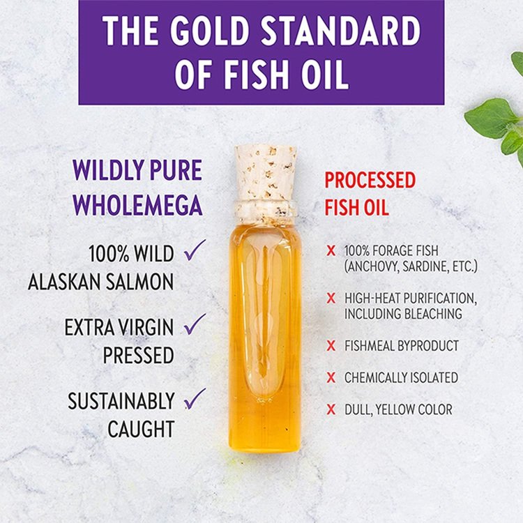 180 Softgels Whole Fish Oil Dietary Supplement Made With Non-Gmo Project Verified Salmon Oil With Naturally Sourced Vitamin D3