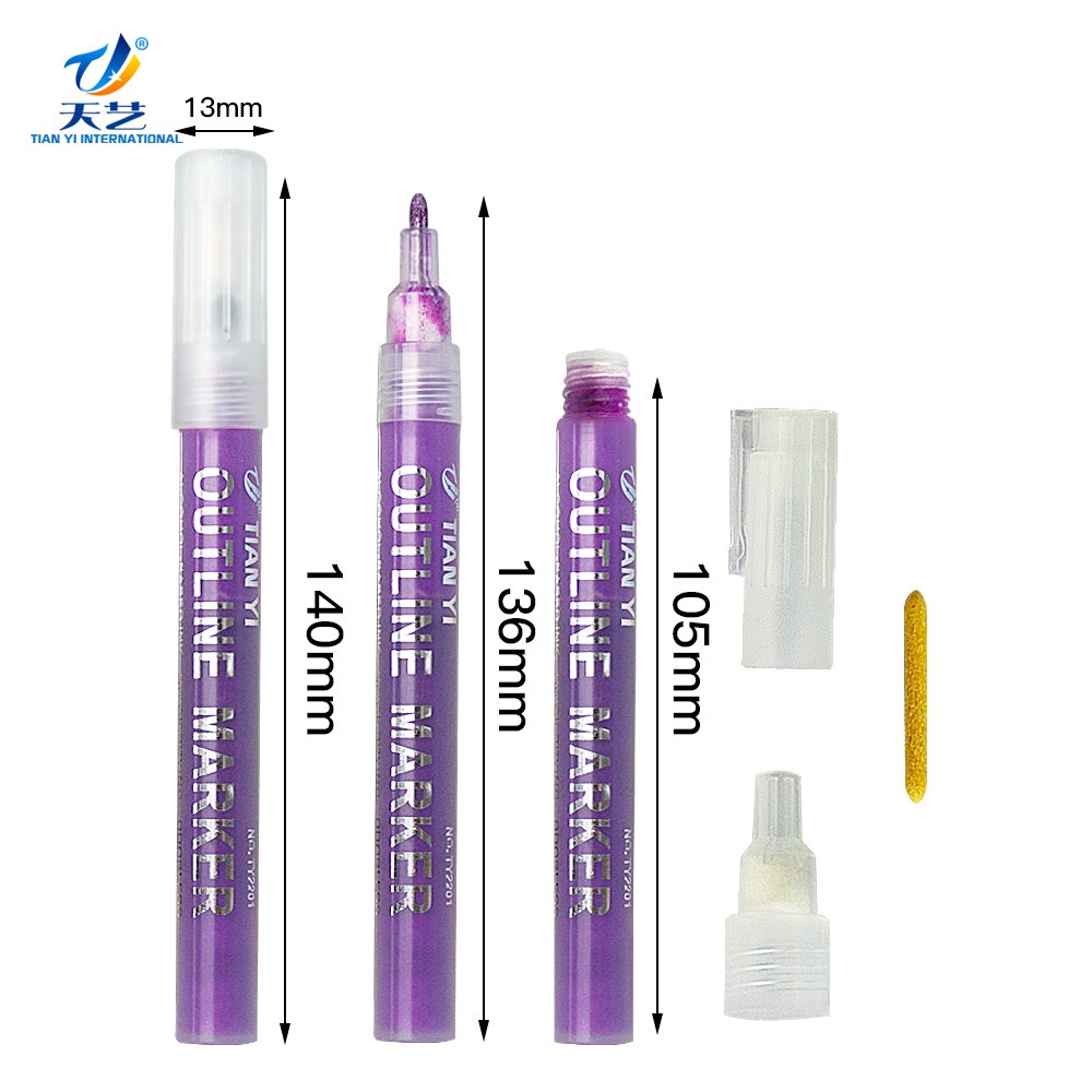 Watercolour Brush Pens Gift Card Writing Drawing Double Line Outline Pen Portable For School DIY Poster Best For Coloring