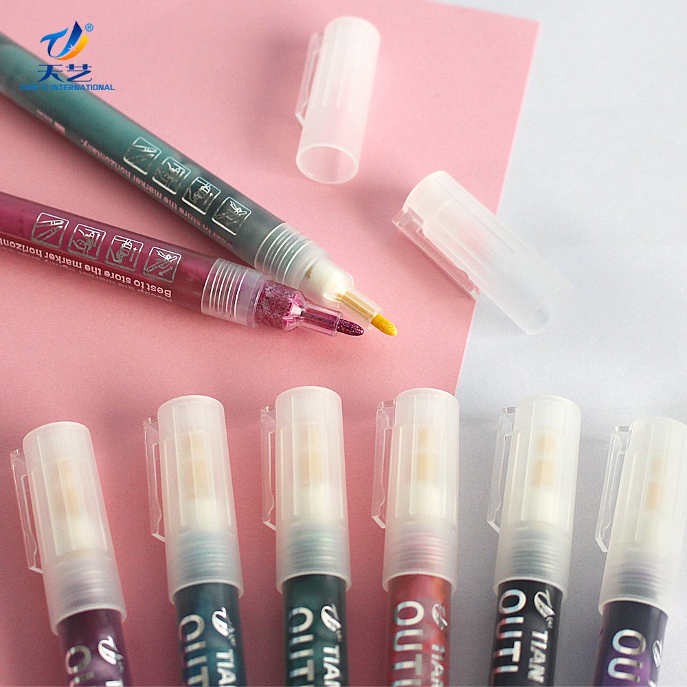 Watercolour Brush Pens Gift Card Writing Drawing Double Line Outline Pen Portable For School DIY Poster Best For Coloring