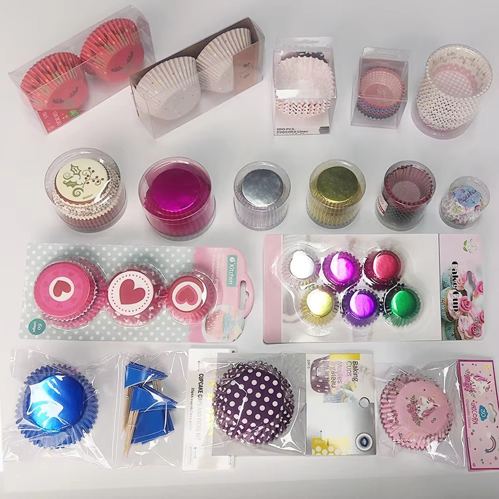 Factory Hot Sale 48 or 50 pcs blister card cupcake liners muffin cups cake mould for cake bake
