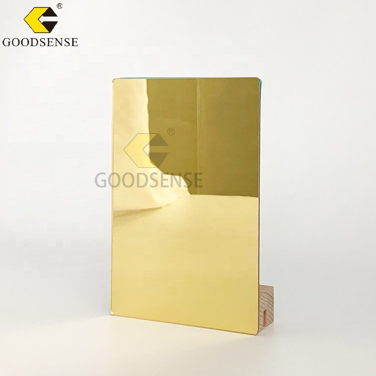 Goodsense Perspex Gold One Way Mirror Sheet Wholesale Custom Flexible Mirror Acrylic Circle Round Discs for Wedding Invitation