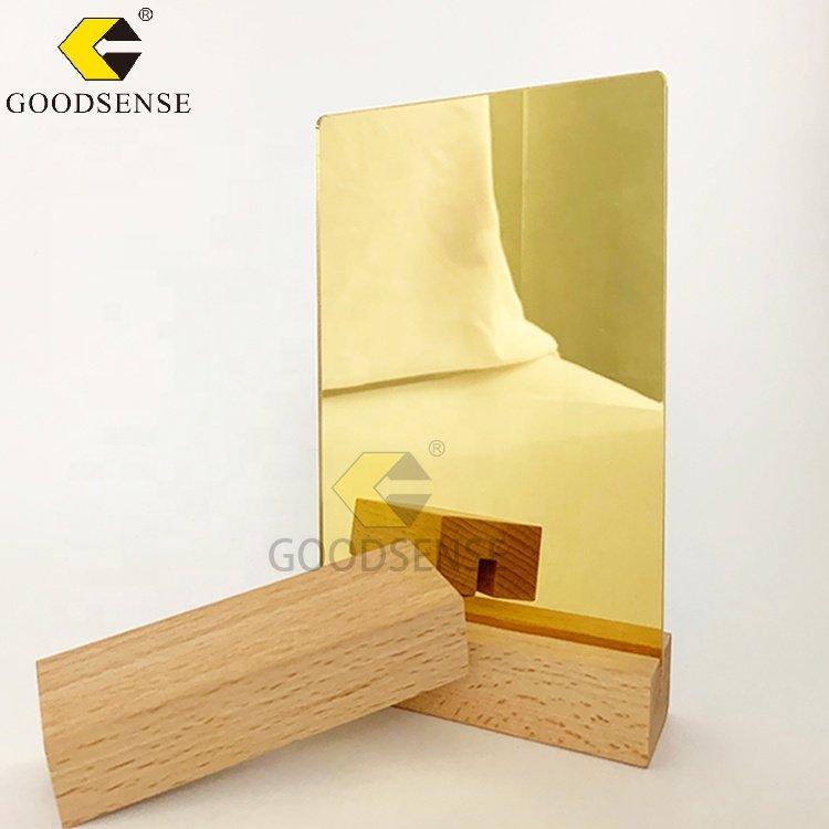 Goodsense Perspex Gold One Way Mirror Sheet Wholesale Custom Flexible Mirror Acrylic Circle Round Discs for Wedding Invitation