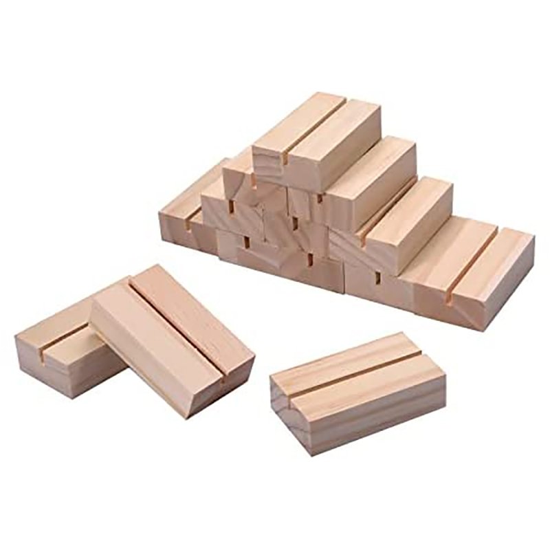 Custom Wooden Base Double Side Menu Card Holder Stand Place Card Holder Rustic Wood Escort Cards Display Stand Wood Table Number
