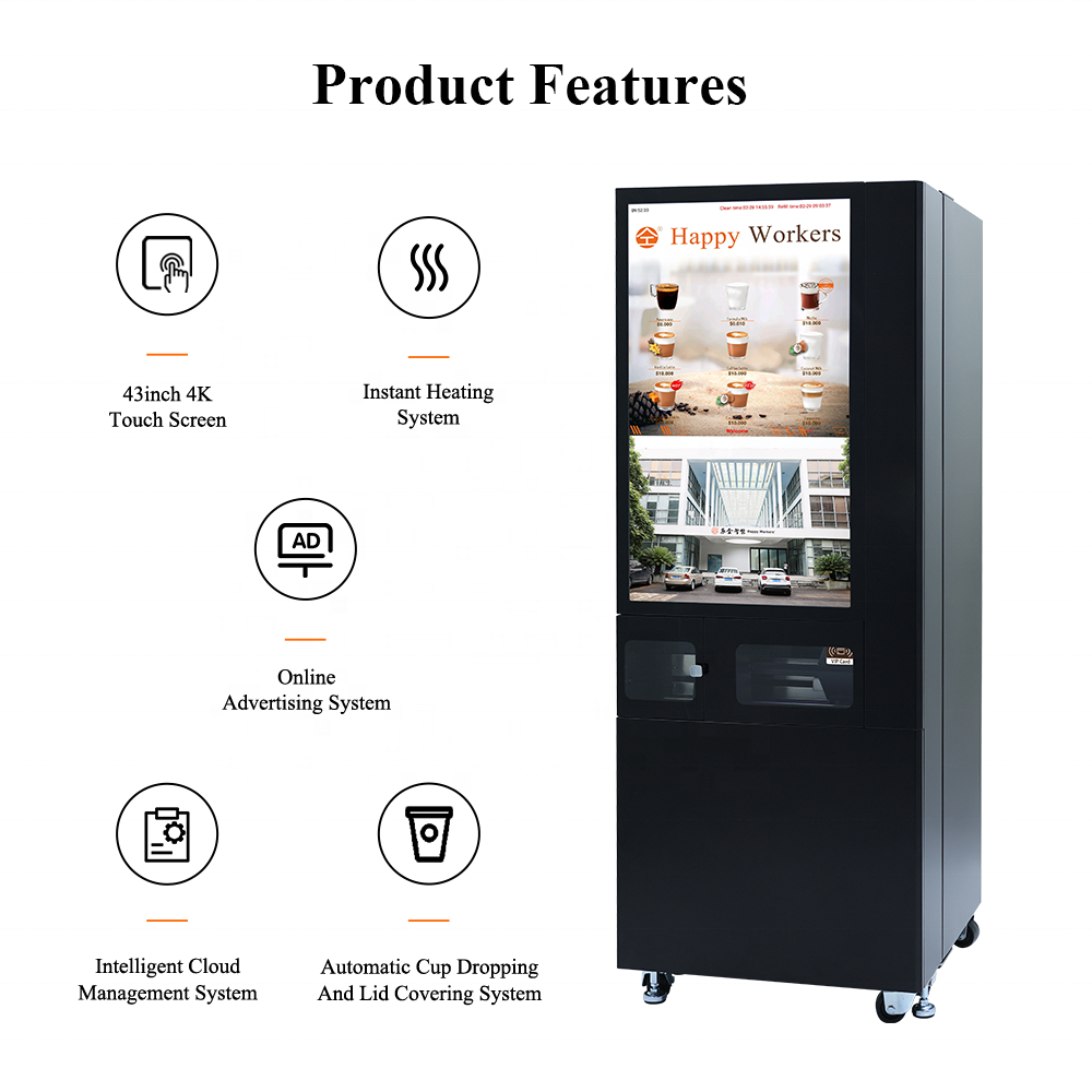 24 Hours Self-service Hot Vending Machine Coffee for Public Place