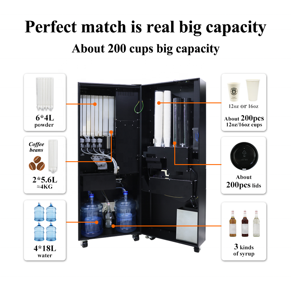 24 Hours Self-service Hot Vending Machine Coffee for Public Place