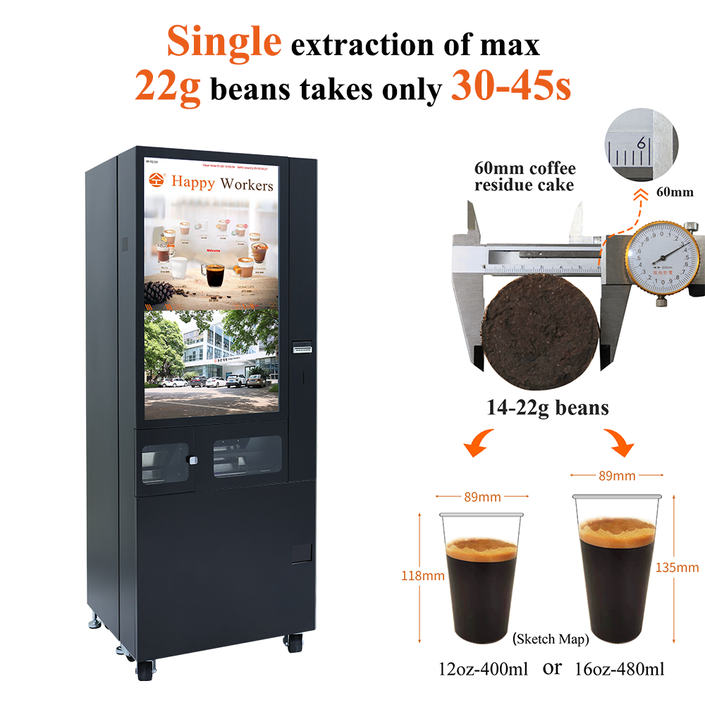 24 Hours Self-service Hot Vending Machine Coffee for Public Place