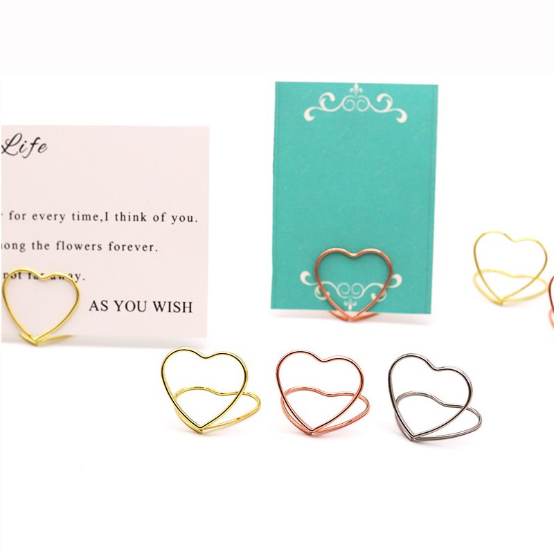 Wholesale Gold Place Setting Holder Table Number Name Card Holder Metal Photo Picture Clip Card Display Stand for Wedding Party