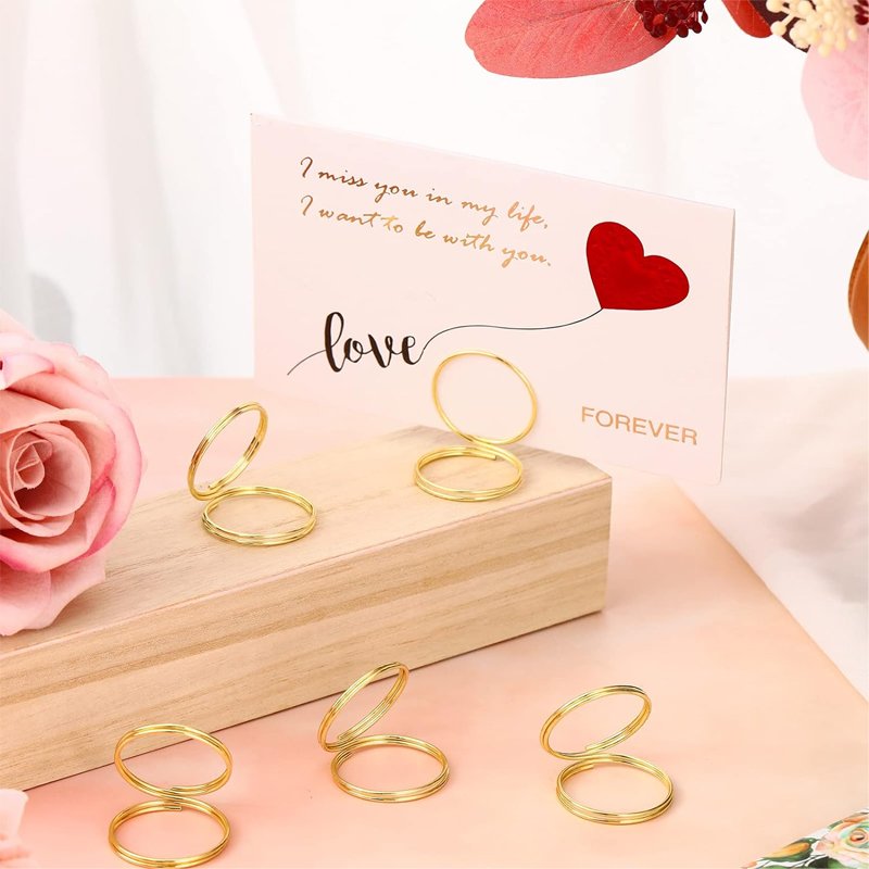 Wholesale Gold Place Setting Holder Table Number Name Card Holder Metal Photo Picture Clip Card Display Stand for Wedding Party
