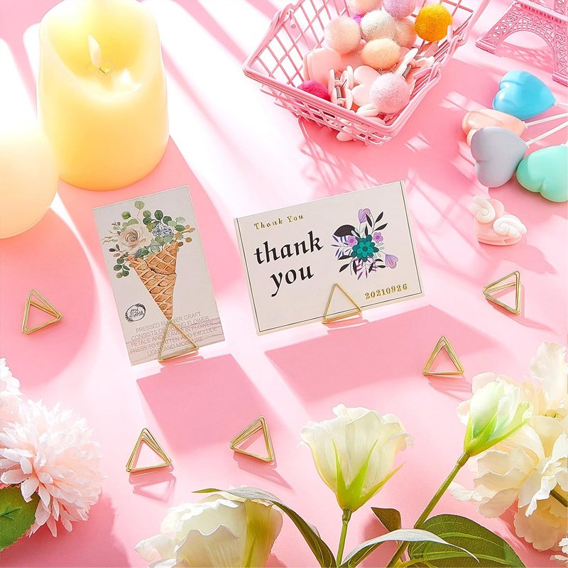 Wholesale Gold Place Setting Holder Table Number Name Card Holder Metal Photo Picture Clip Card Display Stand for Wedding Party