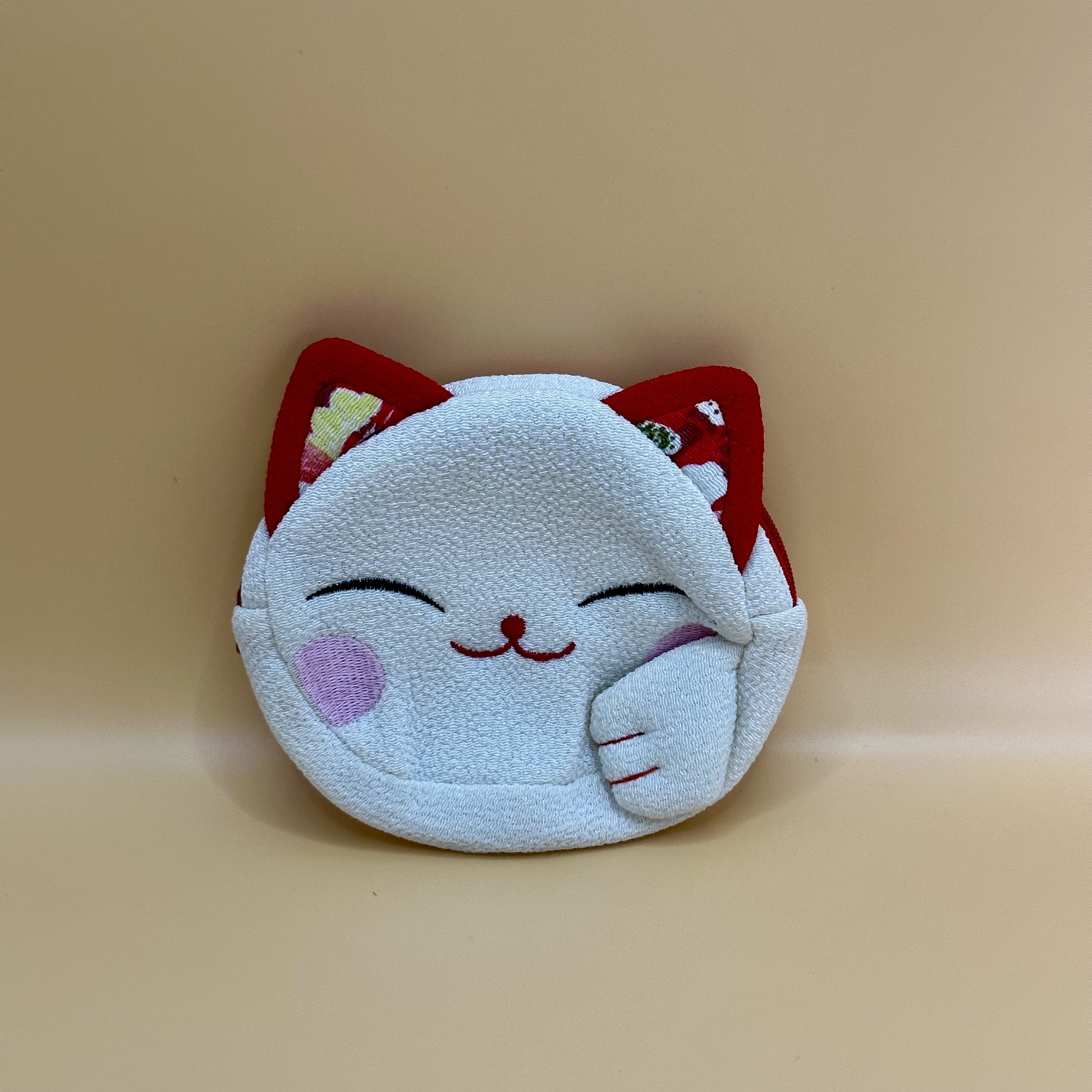 Classic Fashion Design Round Zipper Secure Card Wallet Cute Japanese Style Cat Unisex Coin Purse