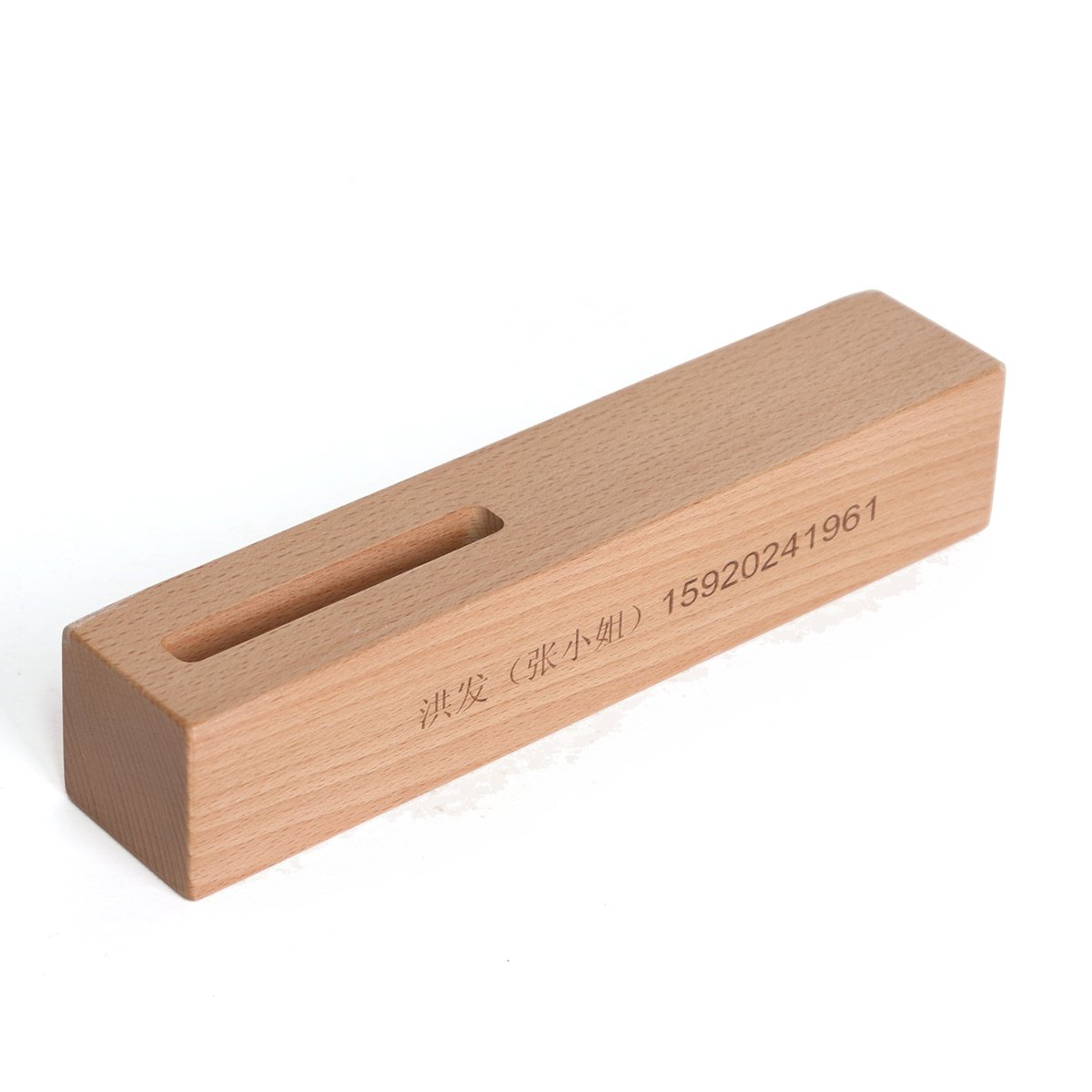 Honfar High Quality Beech Wooden Card Photo Base Wooden Menu Holder wooden photo stand