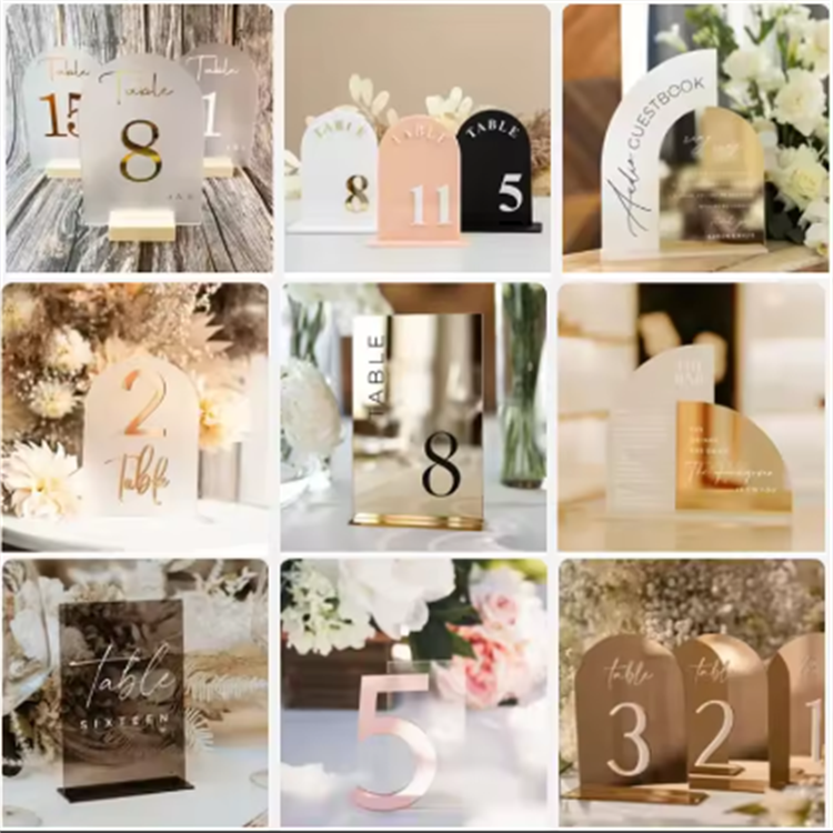 Clear Arch Acrylic Sign stand Acrylic Wedding Blank table name card number holder place cards and table numbers